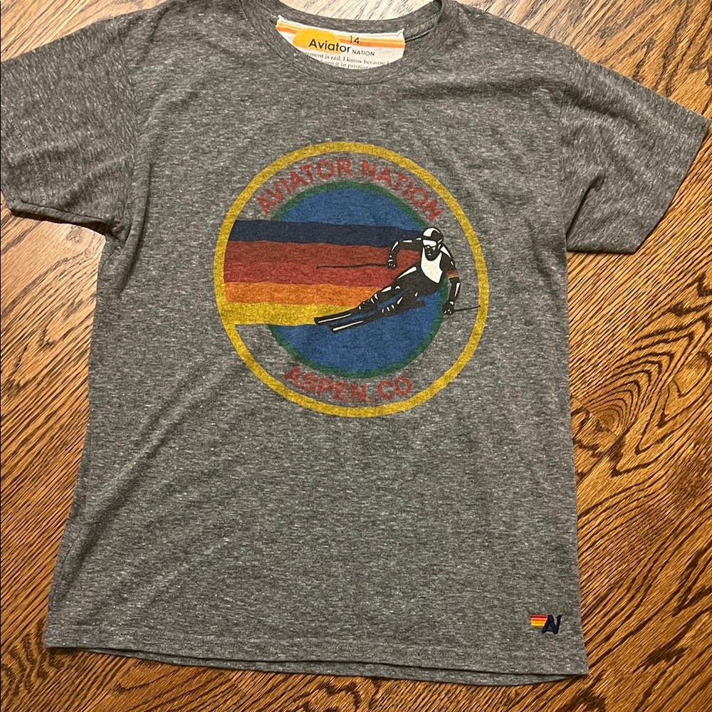 Aviator Nation Aspen, CO Graphic Tee Heather Grey